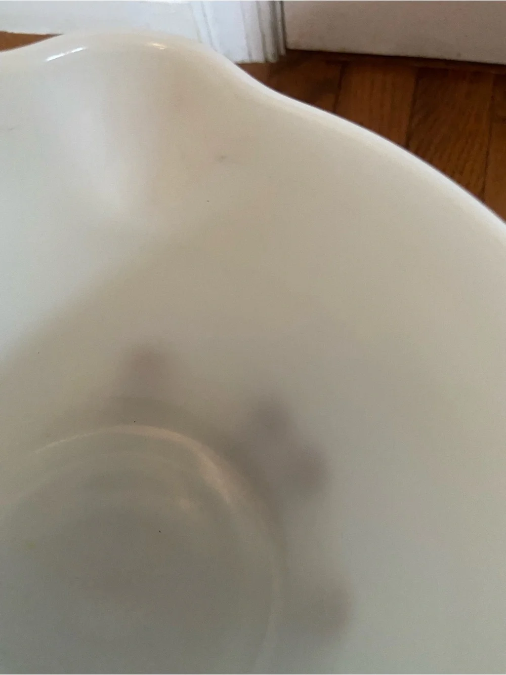 Vintage PYREX White Milk Glass Mixing Bowl with Pour Spout